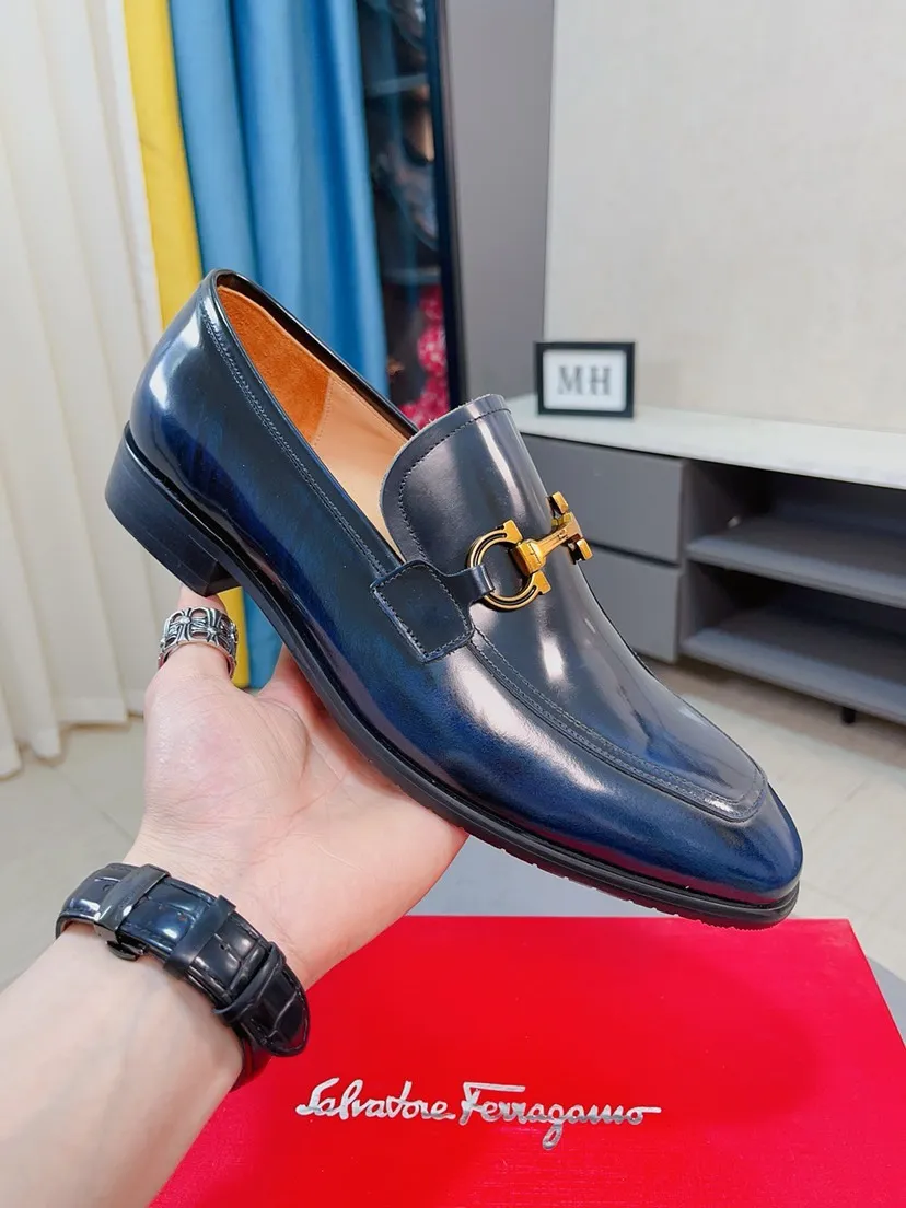 Men's shoes 💰500🌸🌸Water dyed cowhide 🆘[Salvatore Ferragamo] Ferragamo's latest casual business leather shoes for men! Available at counters simultaneously! The fabric is made of specially imported original suede calfskin, and the interior is made of imported water-dyed cowhide. It is absolutely luxurious and leads the fashion trend. Matching code: 38-44 45 customized